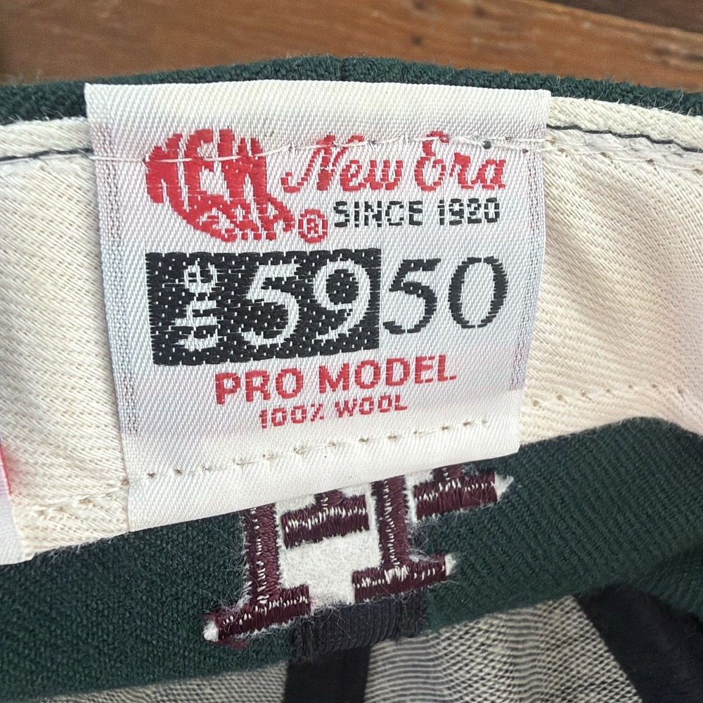 Vintage Utah Utes New Era 5950 Pro model 100% Wool Y2k Fitted 7 3/8 made in USA - Picture 9 of 11